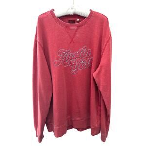 ACL LIVE Austin Y’all Embroidered Graphic Red Crewneck Sweatshirt | XL